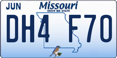 MO license plate DH4F7O