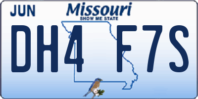 MO license plate DH4F7S