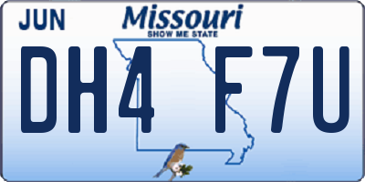MO license plate DH4F7U