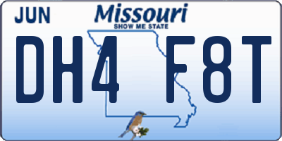 MO license plate DH4F8T