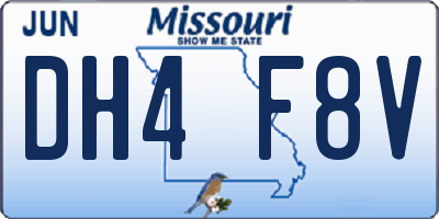 MO license plate DH4F8V