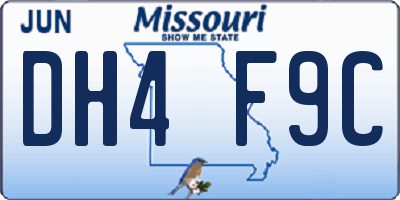 MO license plate DH4F9C