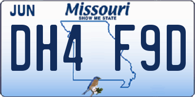 MO license plate DH4F9D