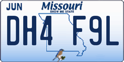 MO license plate DH4F9L