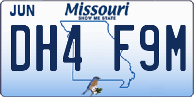 MO license plate DH4F9M