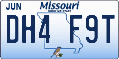 MO license plate DH4F9T