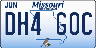 MO license plate DH4G0C