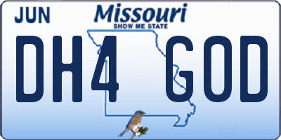 MO license plate DH4G0D
