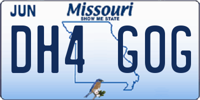 MO license plate DH4G0G