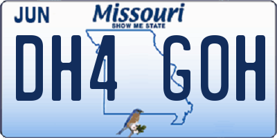MO license plate DH4G0H