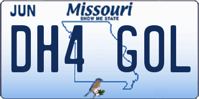 MO license plate DH4G0L