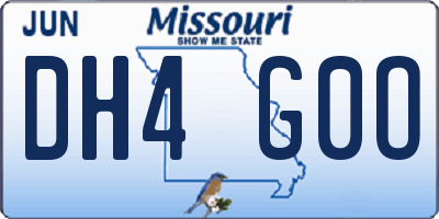 MO license plate DH4G0O