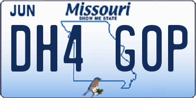 MO license plate DH4G0P