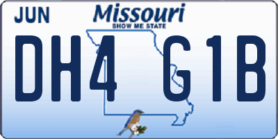 MO license plate DH4G1B