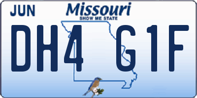 MO license plate DH4G1F