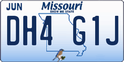 MO license plate DH4G1J
