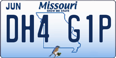 MO license plate DH4G1P