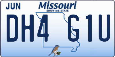 MO license plate DH4G1U