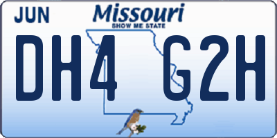 MO license plate DH4G2H