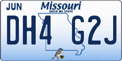 MO license plate DH4G2J