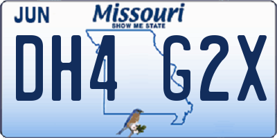 MO license plate DH4G2X