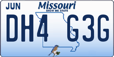MO license plate DH4G3G