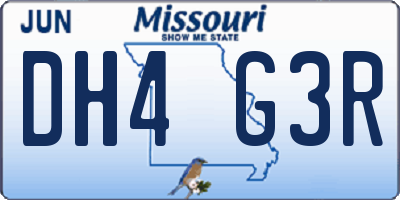 MO license plate DH4G3R
