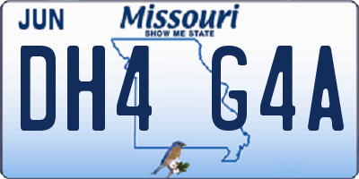 MO license plate DH4G4A