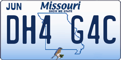 MO license plate DH4G4C
