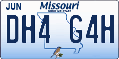 MO license plate DH4G4H