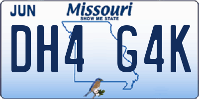 MO license plate DH4G4K