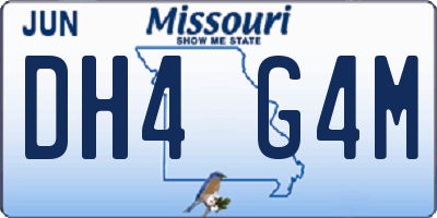 MO license plate DH4G4M
