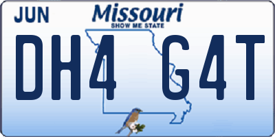 MO license plate DH4G4T