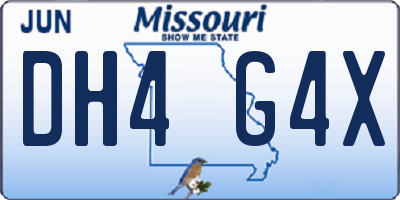 MO license plate DH4G4X