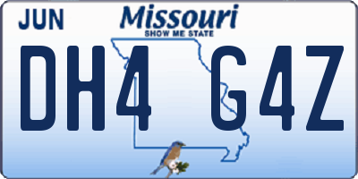MO license plate DH4G4Z