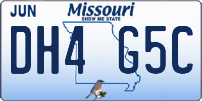 MO license plate DH4G5C