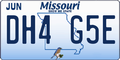 MO license plate DH4G5E