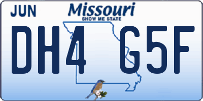 MO license plate DH4G5F