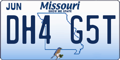 MO license plate DH4G5T