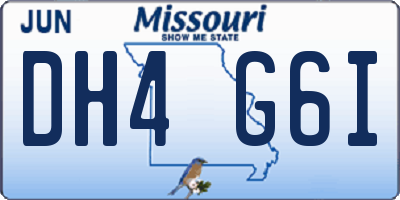 MO license plate DH4G6I