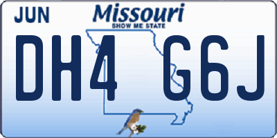 MO license plate DH4G6J