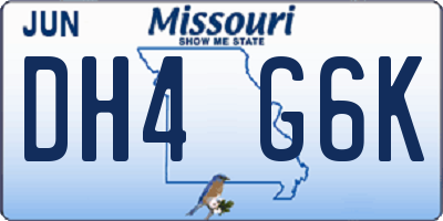 MO license plate DH4G6K