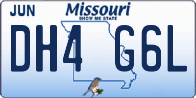 MO license plate DH4G6L