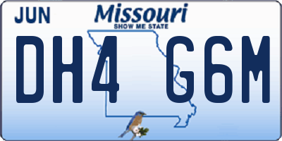 MO license plate DH4G6M