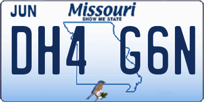 MO license plate DH4G6N