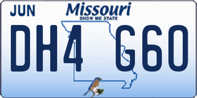 MO license plate DH4G6O