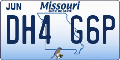 MO license plate DH4G6P
