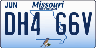 MO license plate DH4G6V