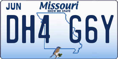 MO license plate DH4G6Y