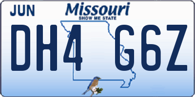 MO license plate DH4G6Z